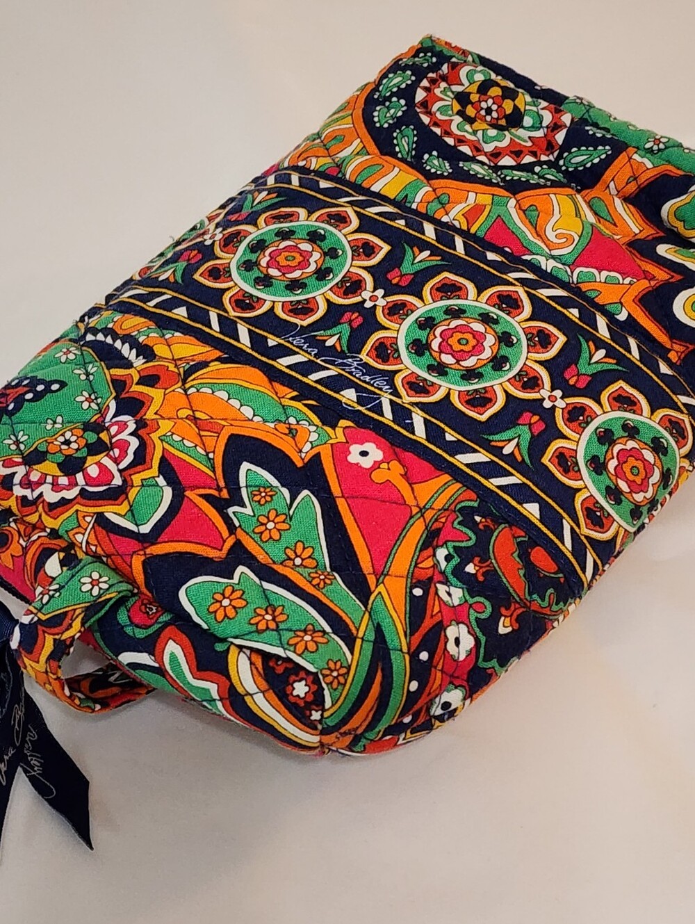 Vera Bradley Rio Small Cosmetic Bag 8x6 Quilted Zipper Case Vinyl Lining Travel